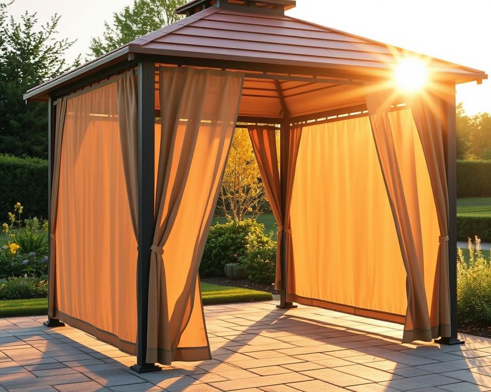 Gazebo wind protection with side panels