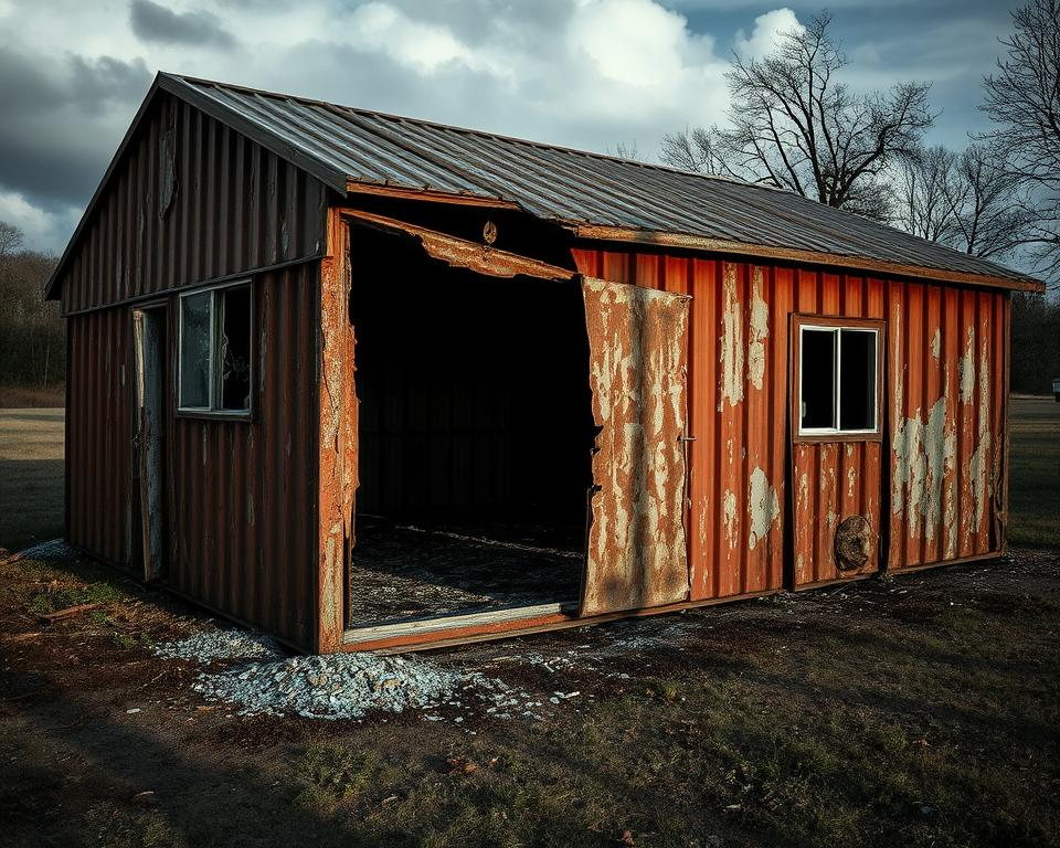 Metal Shed Structural Damage from Weather