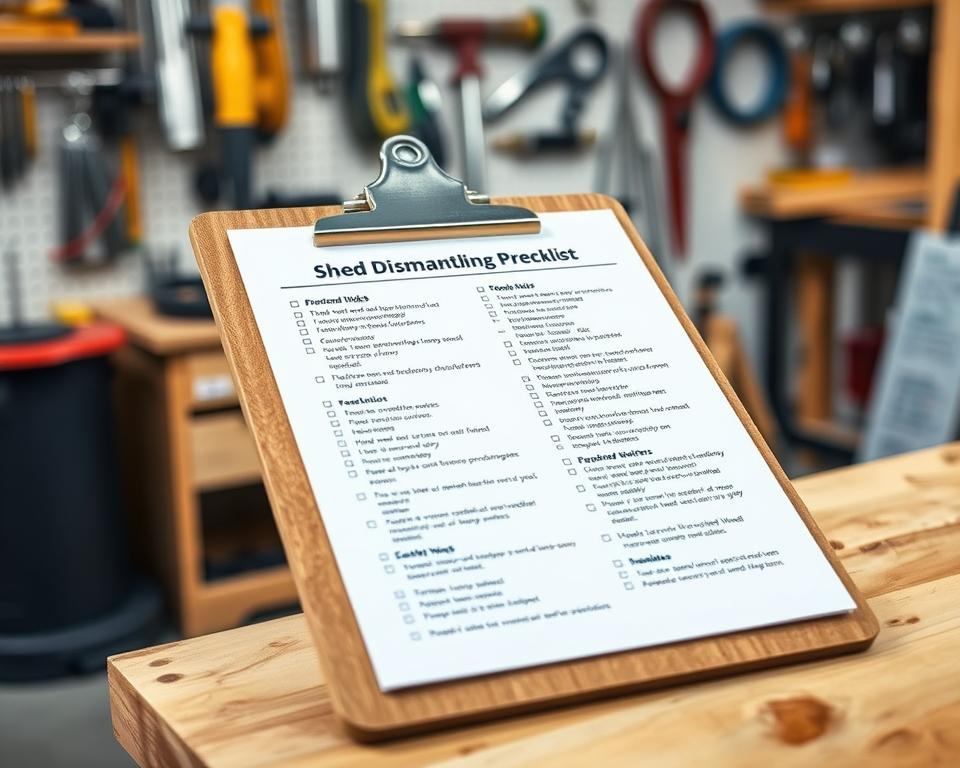 Shed Dismantling Preparation Checklist