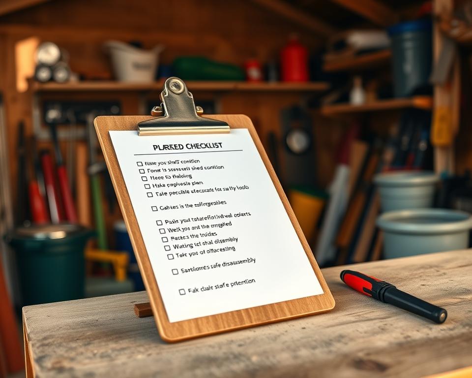 Shed preparation checklist