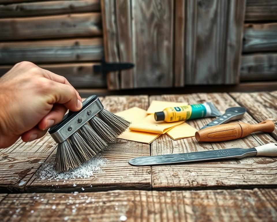 Shed surface cleaning and repair techniques