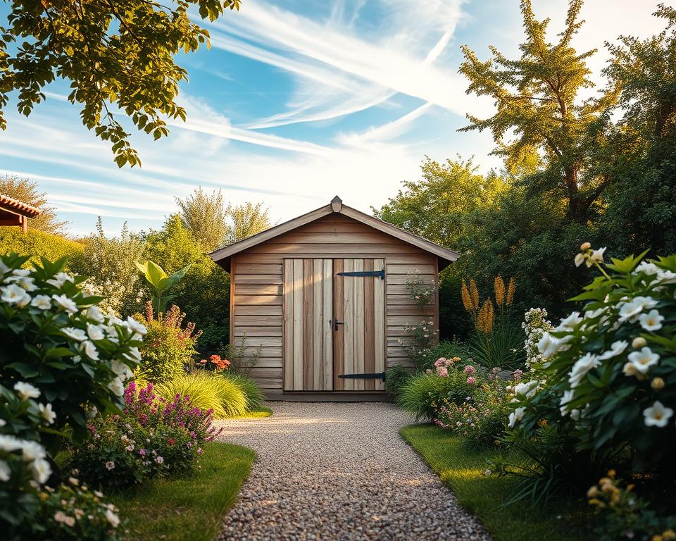 Timber Shed in Garden Setting