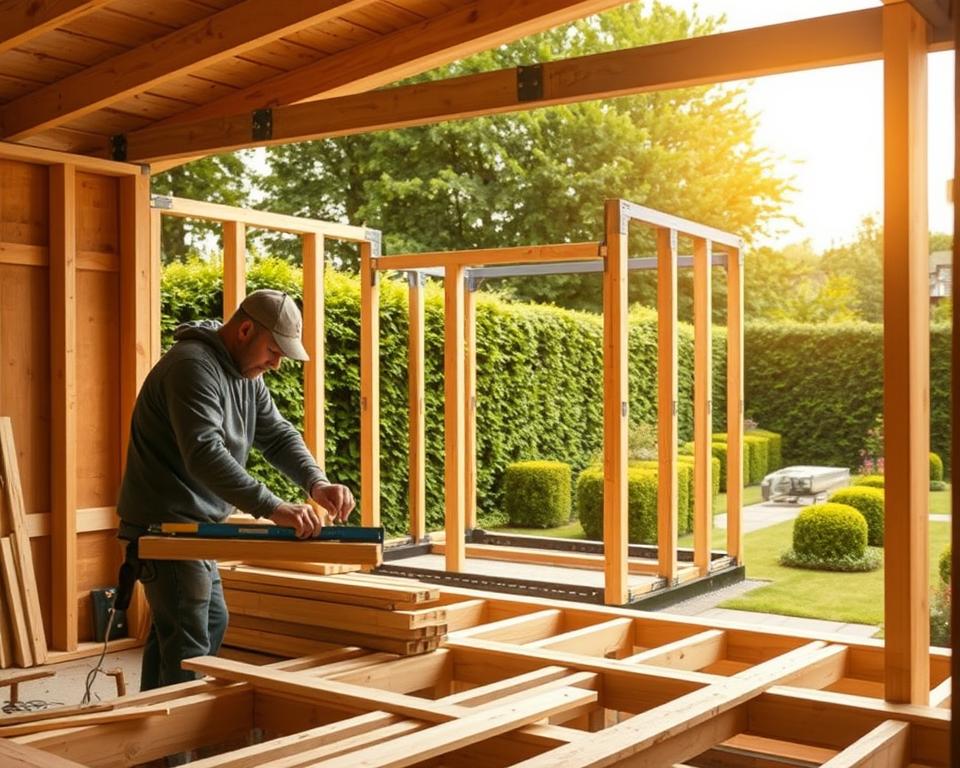 garden building shed installation process