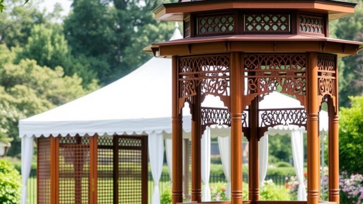 what is the difference between a gazebo and a marquee?