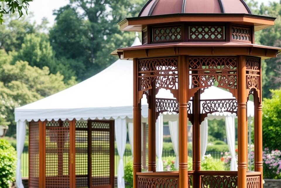 what is the difference between a gazebo and a marquee?