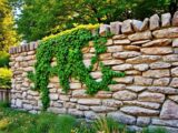 Natural stone wall for the garden
