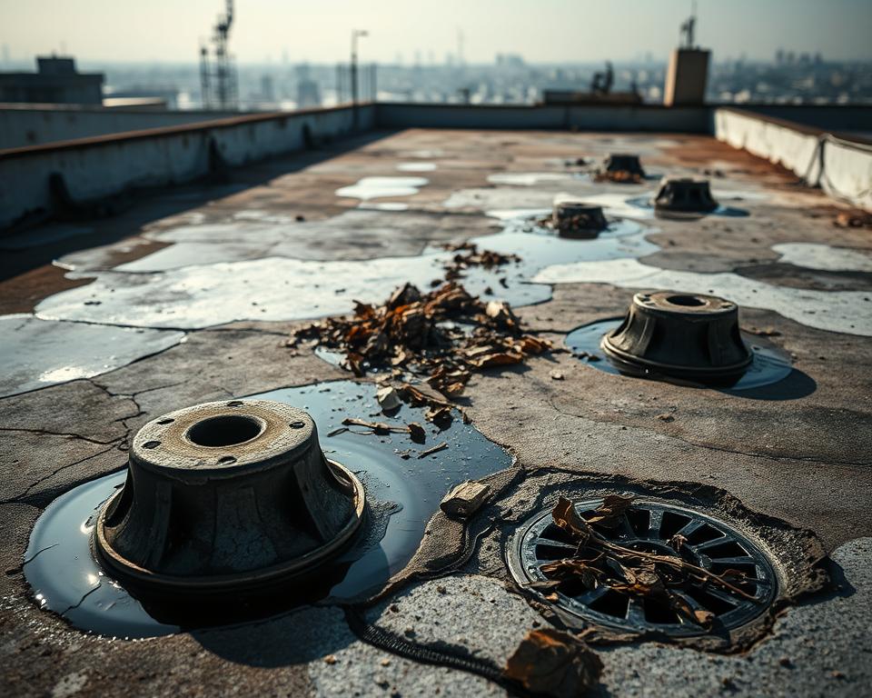 flat roof drainage issues