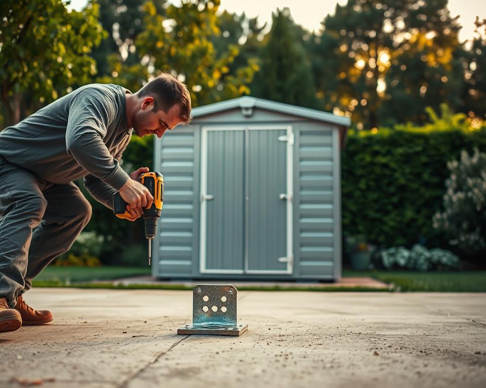 how to anchor a metal shed