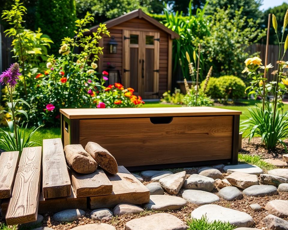 Choosing materials for a garden storage bench