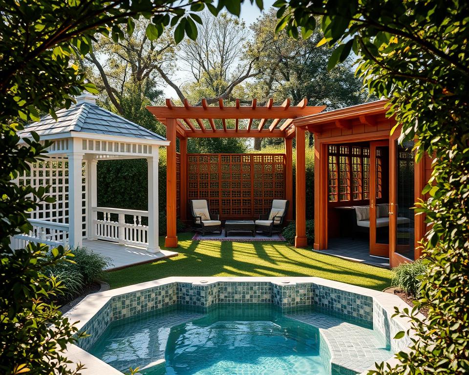Comparing gazebo, pergola and garden room structures for a hot tub