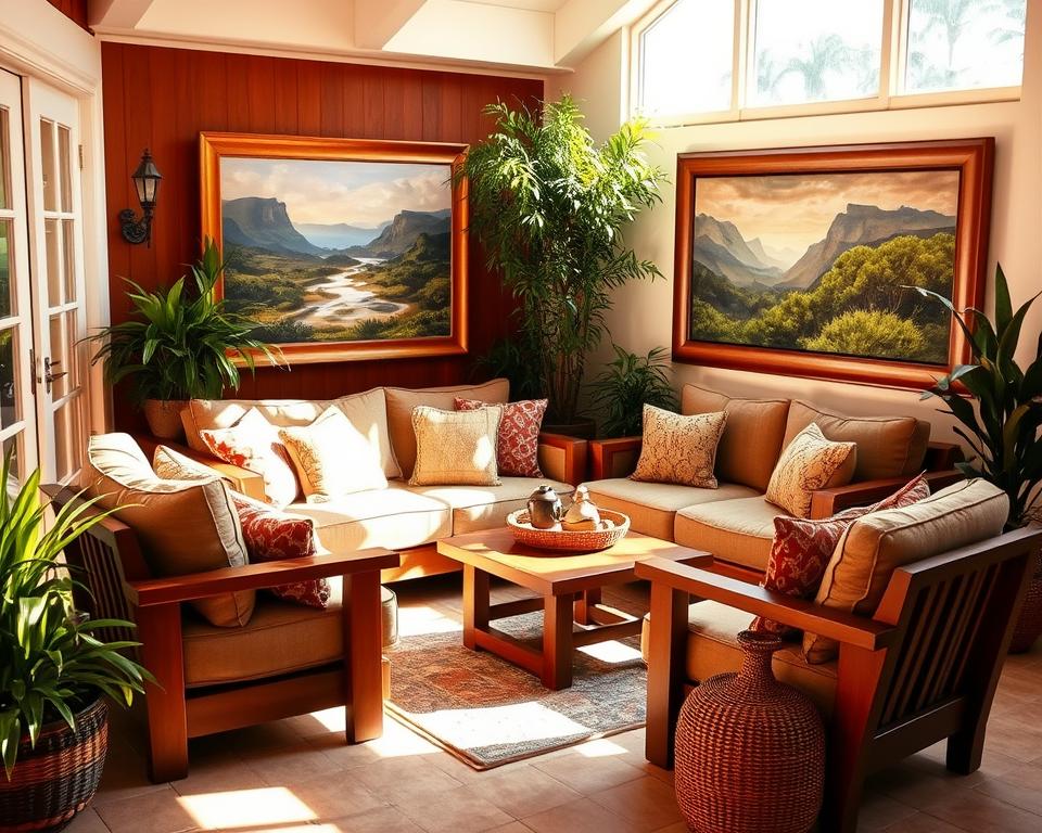 Cosy seating arrangement with sofa and chairs