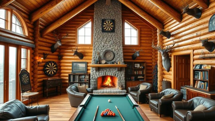 Crafting the Ultimate Log Cabin Games Room