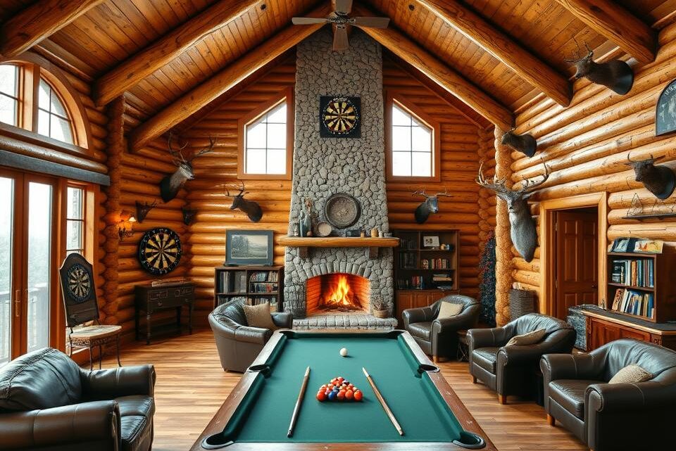 Crafting the Ultimate Log Cabin Games Room