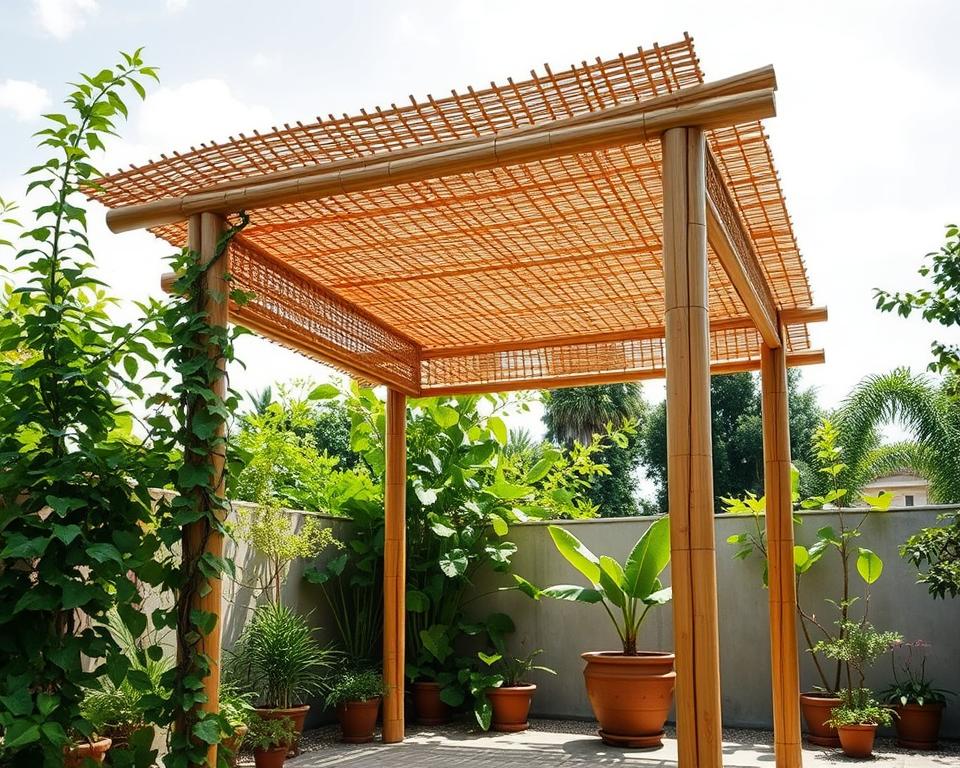 DIY bamboo canopy structure