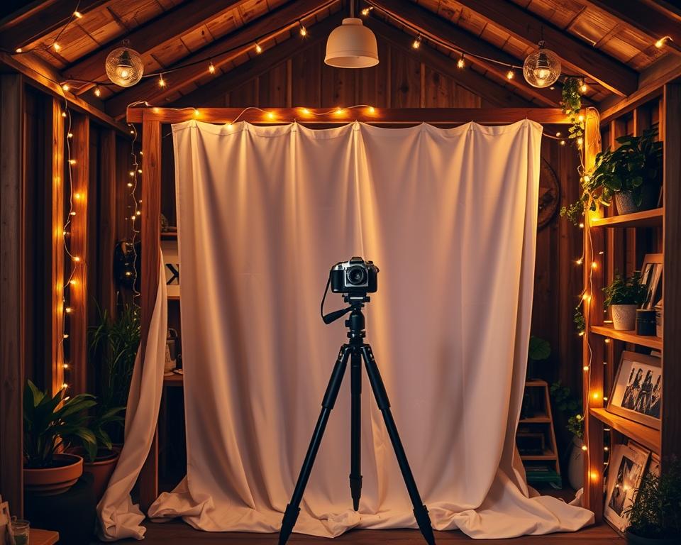 DIY shed photobooth setup