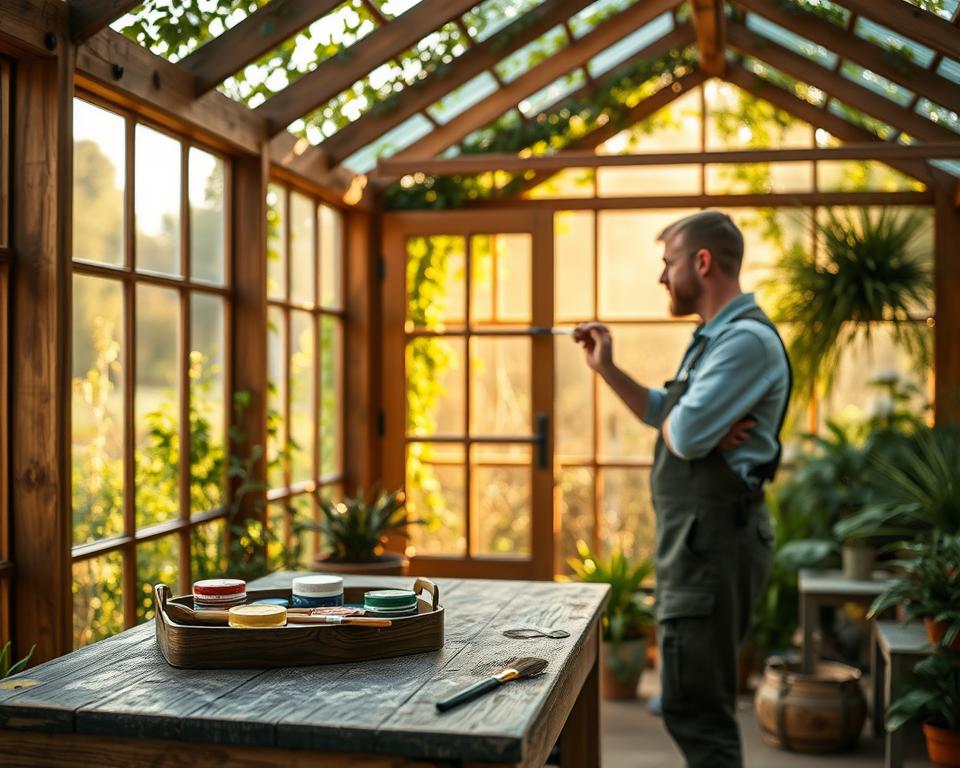 Expert tips for painting a wooden greenhouse