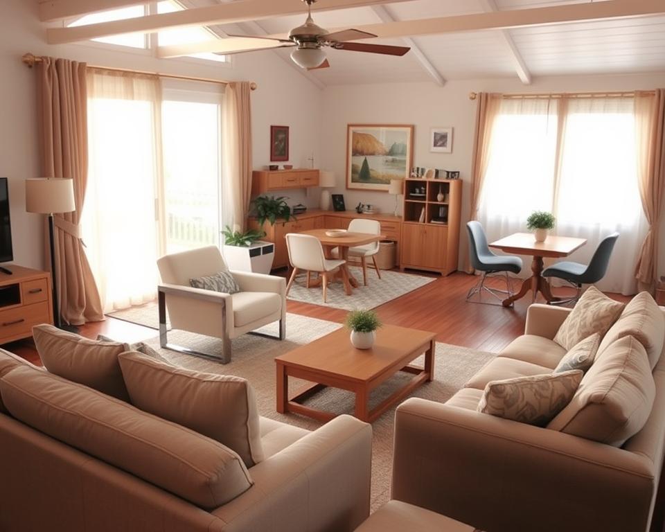 Furniture arrangements for different uses