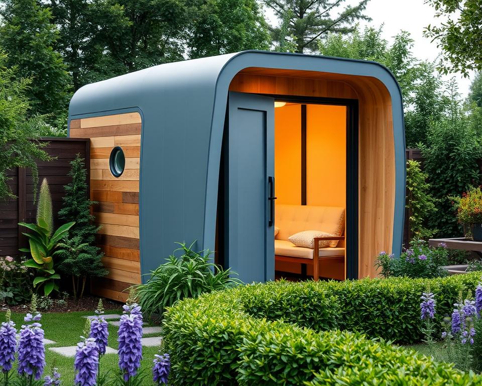 Garden pod cladding and door options