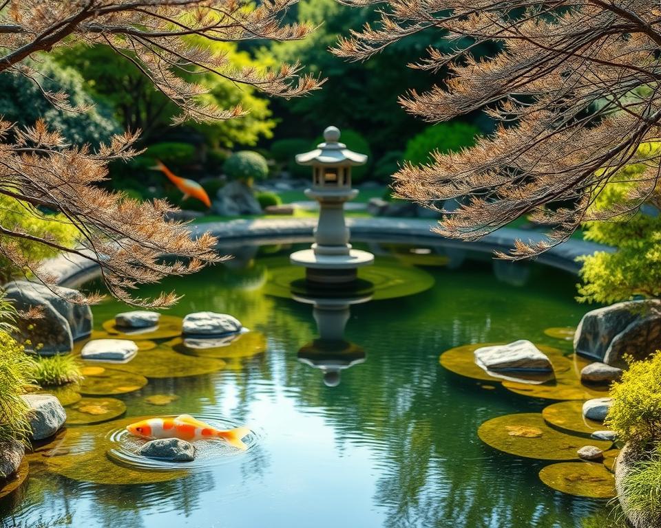 Japanese garden water feature
