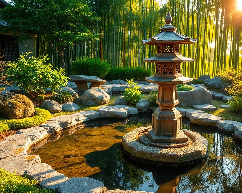 Japanese garden water feature