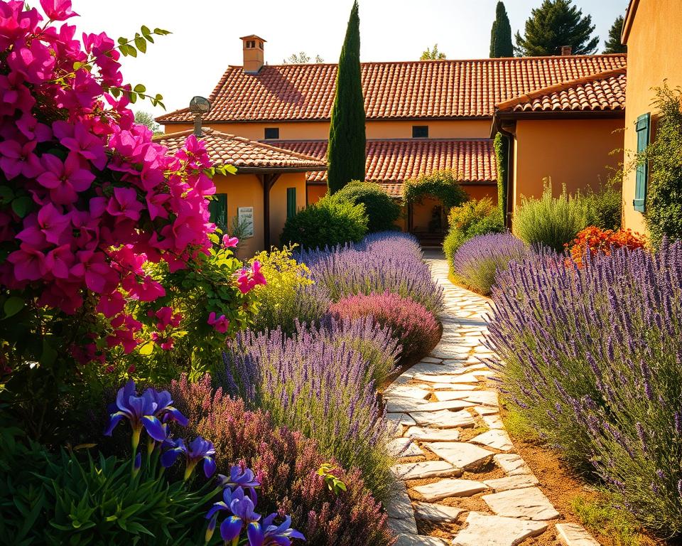 Mediterranean garden colour palette