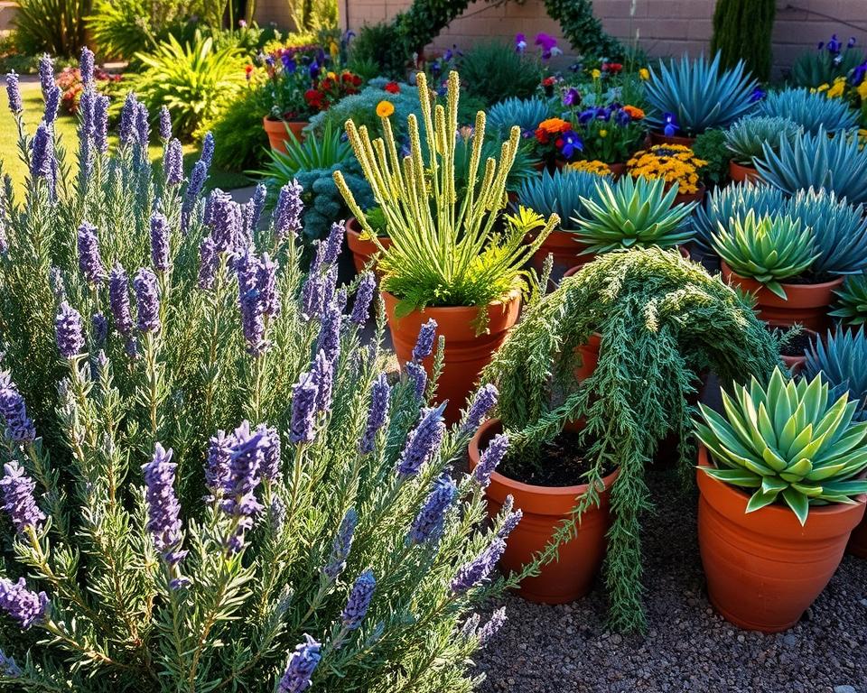 Mediterranean plants in well-draining soil