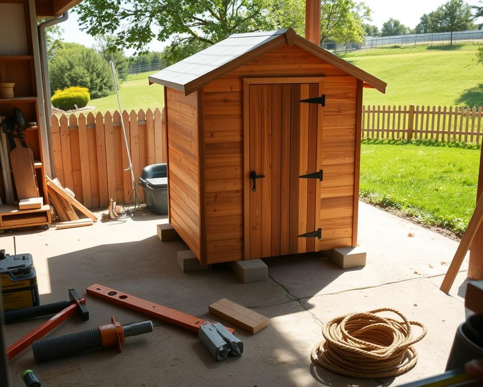 Preparing shed structure for moving