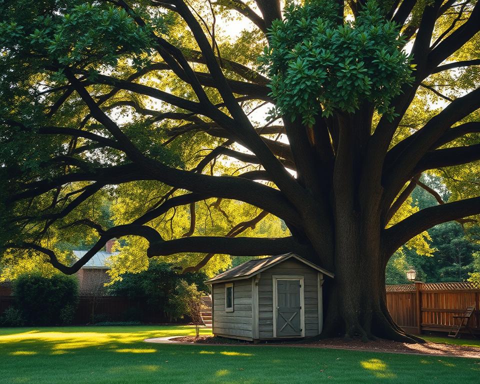 Proximity concerns for shed placement near trees