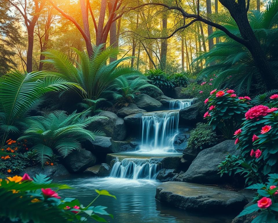 Wasserfall im Garten