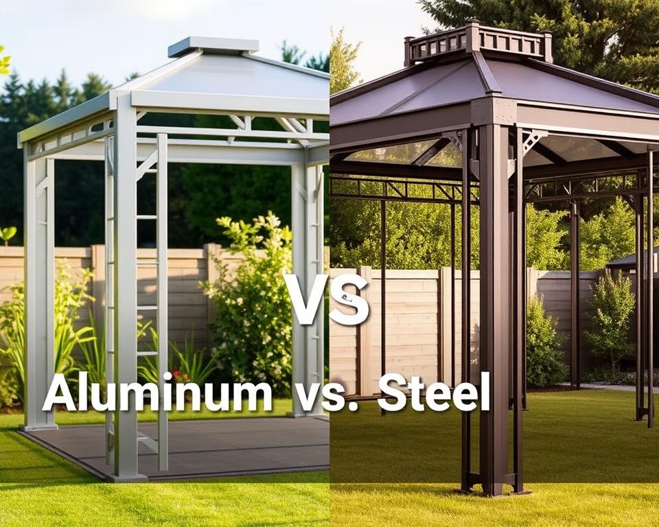 aluminium and steel gazebo comparison