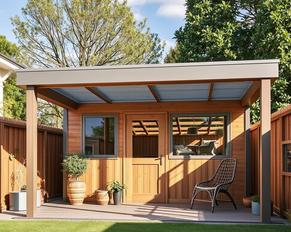 aluminium slat roof for garden shed
