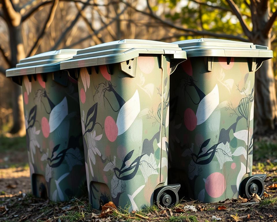 artistic camouflage decorative designs wheelie bins