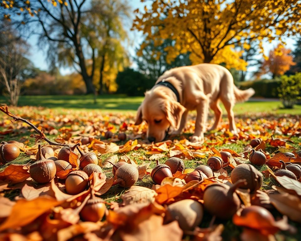 autumn hazards for dogs conkers acorns