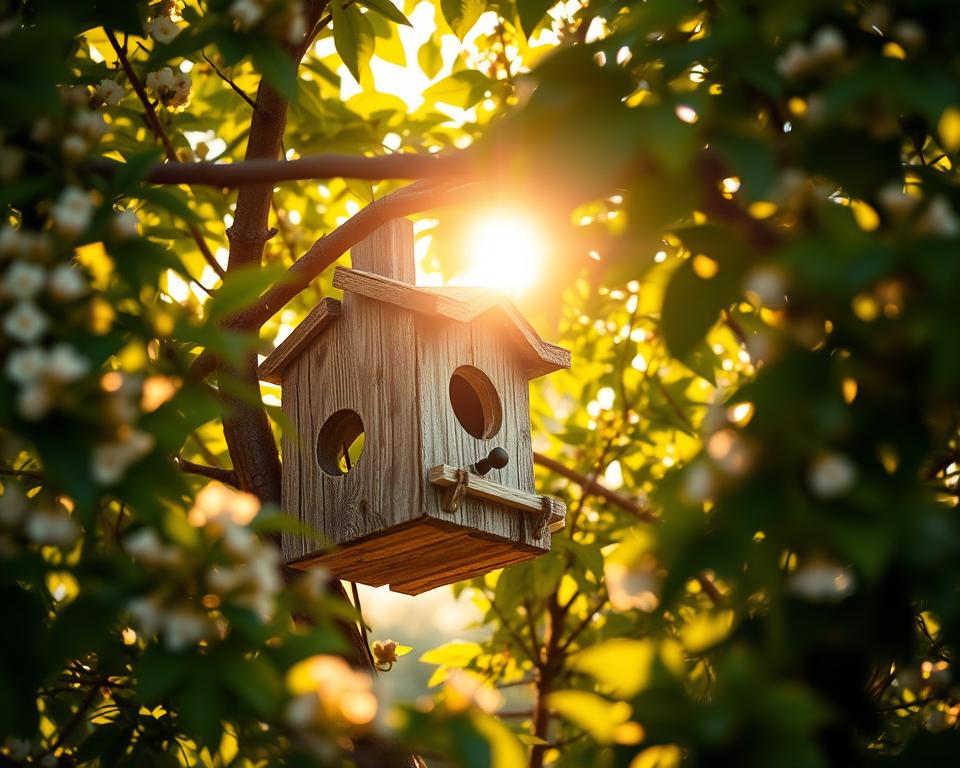 bird box in a garden tree
