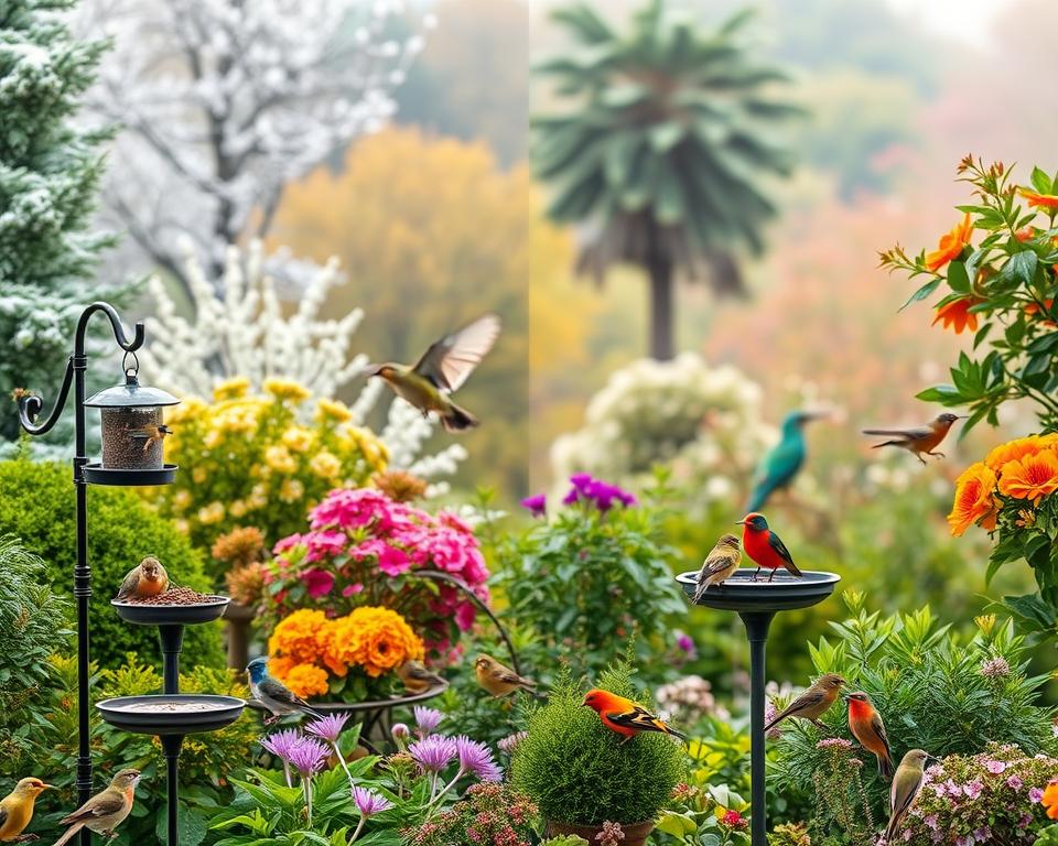 bird feeding throughout the year