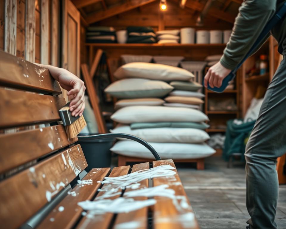 cleaning garden furniture for winter storage