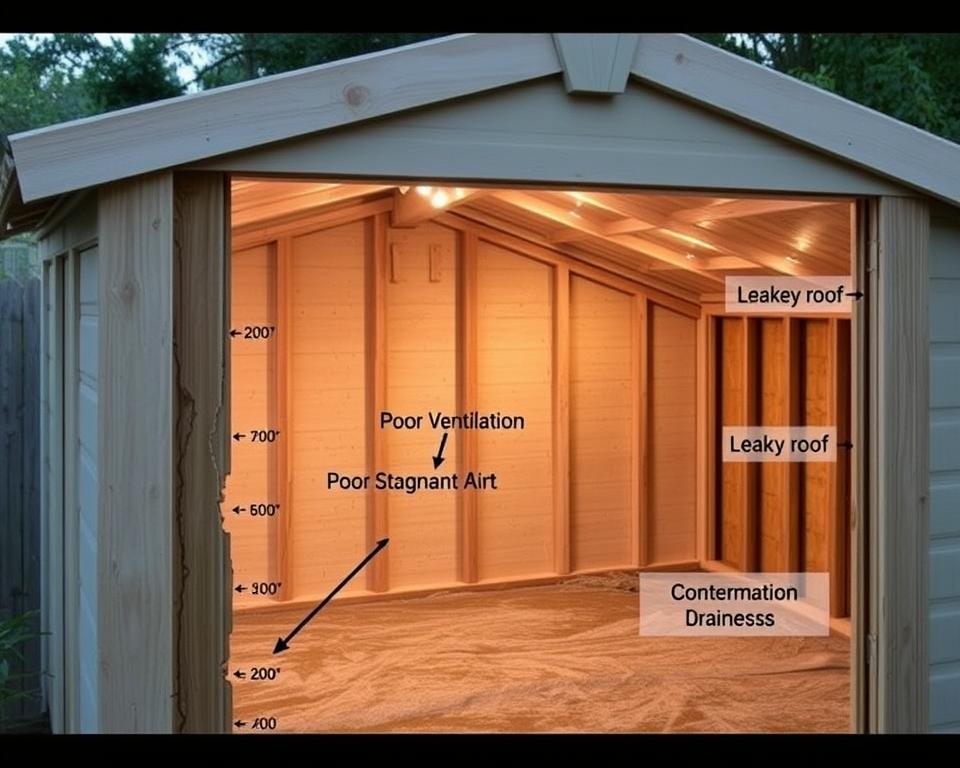 common causes of dampness in vinyl sheds
