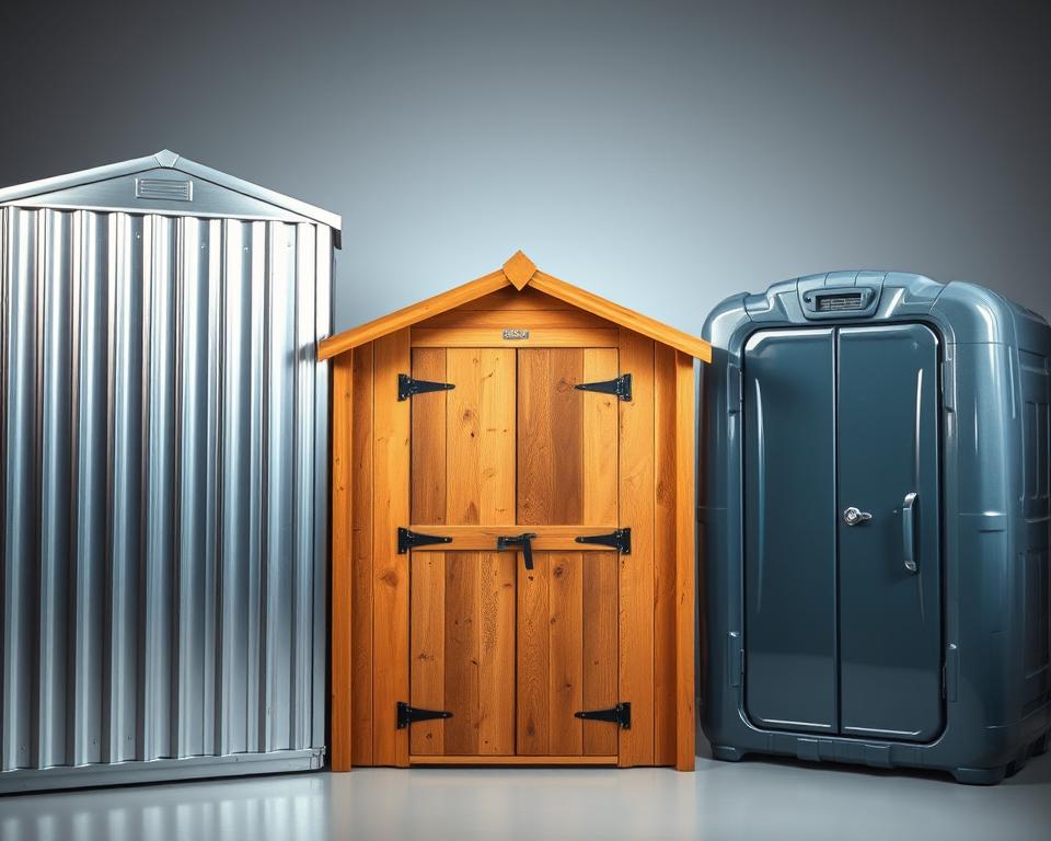 comparing shed materials metal wood plastic