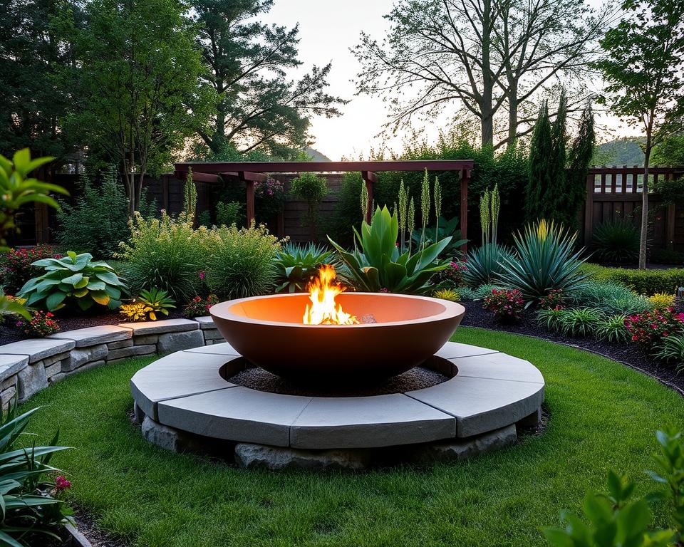 concrete bowl fire pit