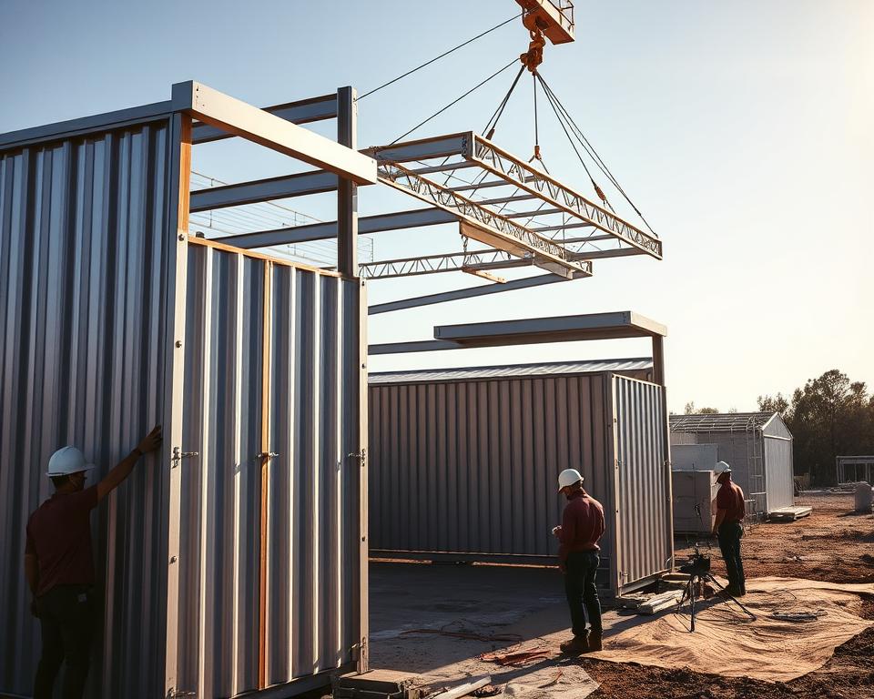 constructing metal shed walls and roof panels