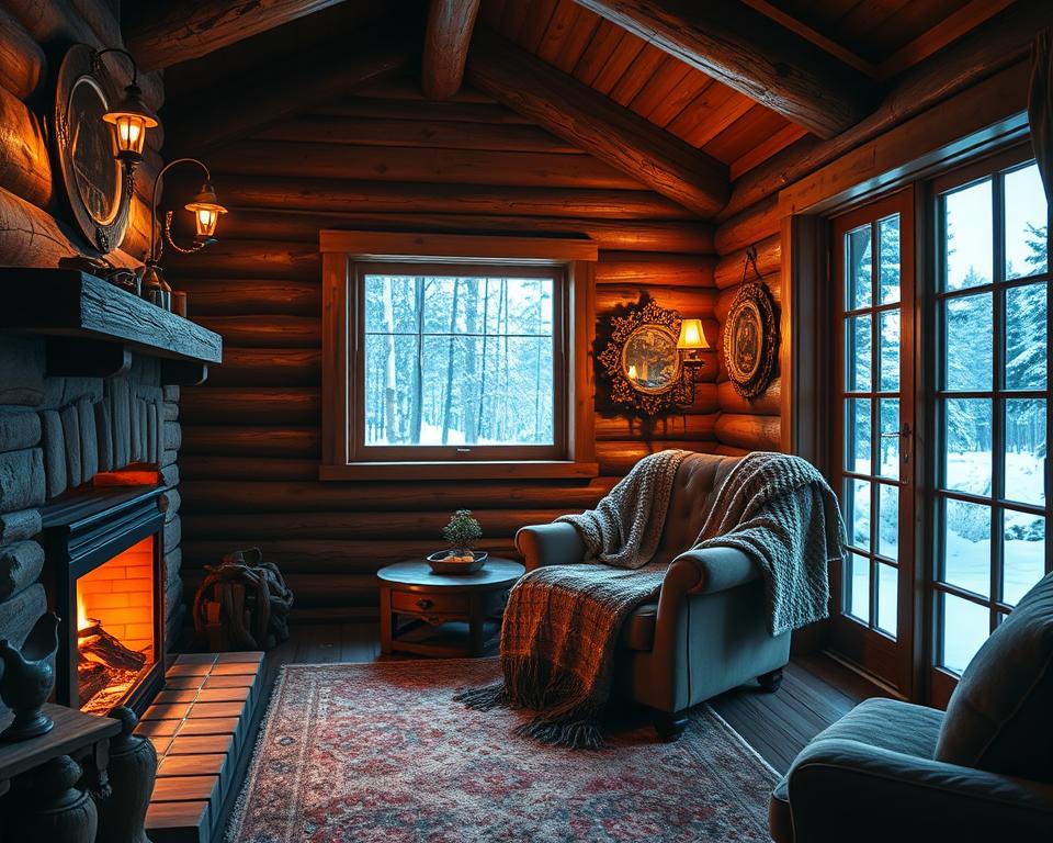 cosy log cabin atmosphere