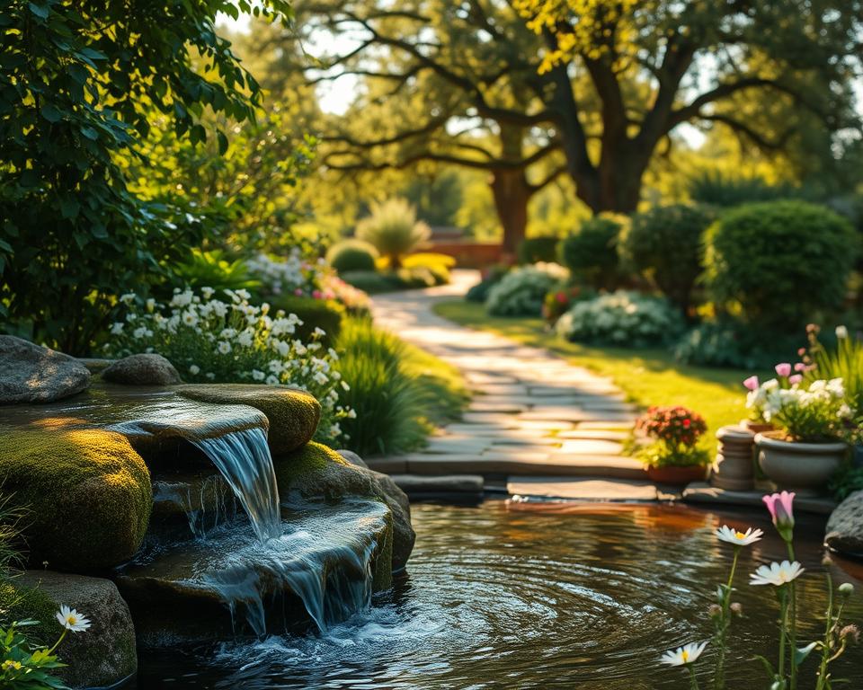 country garden water feature