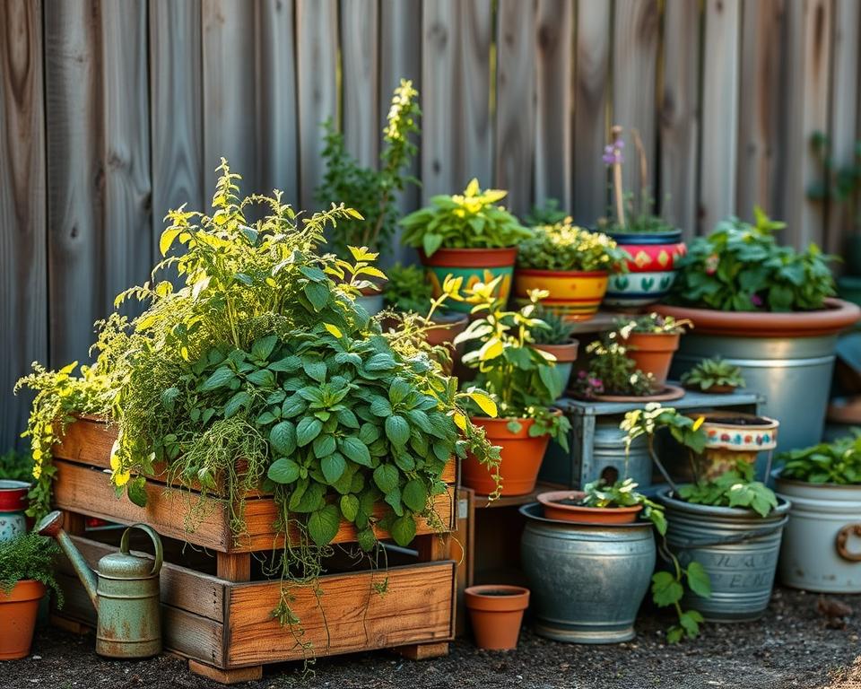 creative container herb garden