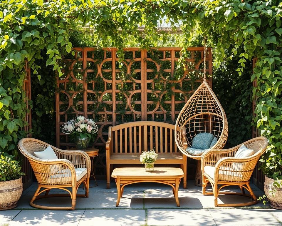creative garden furniture screening