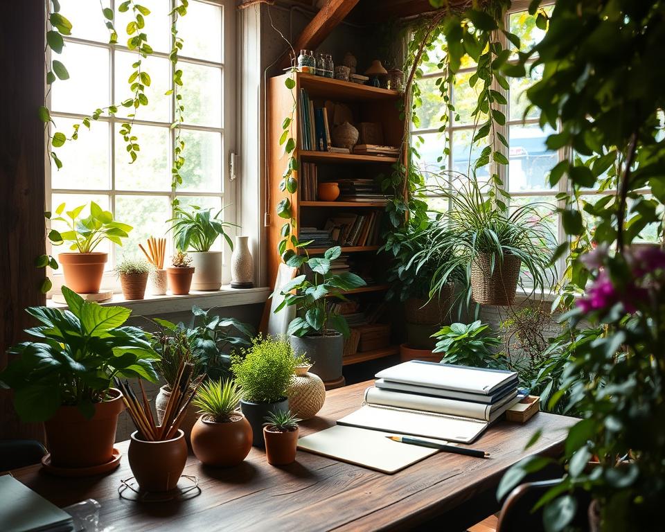 creative garden workspace