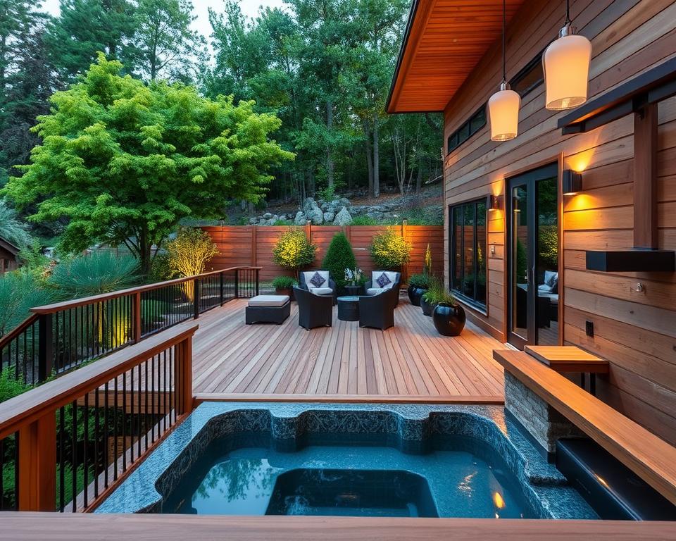 creative hot tub deck design