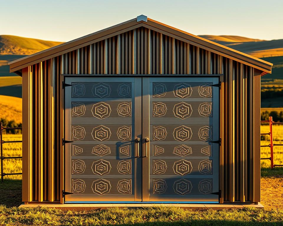 customised metal shed doors and roof