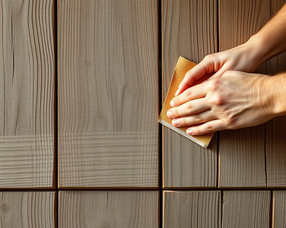 denibbing wooden shed surface