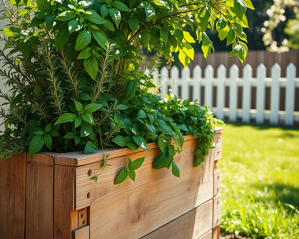 diy wooden container herb garden