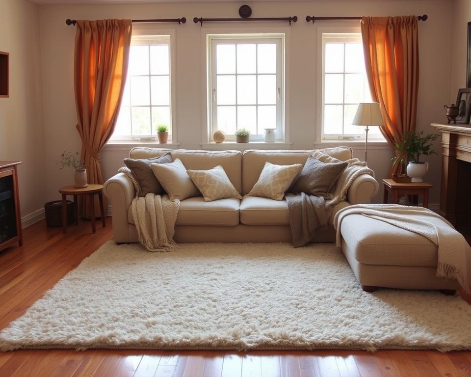 enhancing heat retention with rugs and curtains